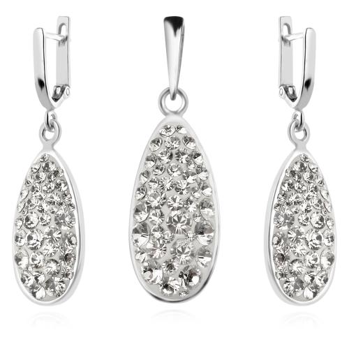Сребърен комплект обеци и медальон с кристали от Sw® SKM123 Crystal