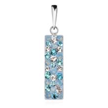 Сребърен комплект обеци и медальон с кристали от Sw® SKM155 Deep Blue
