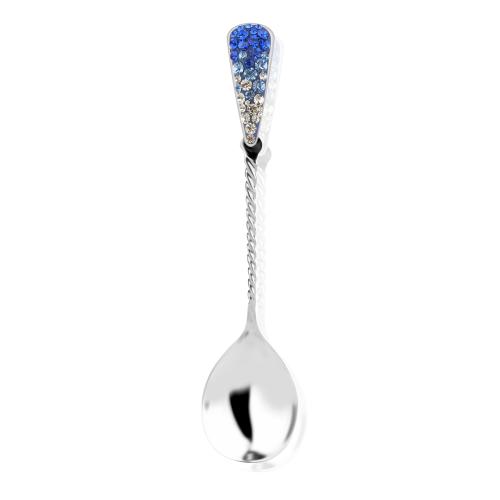 Сребърна лъжица с кристали от Sw® L1 Saphhire, Light Saphhire, Crystal