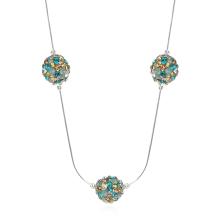 Сребърно колие Mauritius с кристали от Sw® Blue Zircon and Golden Shadow