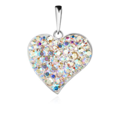 Сребърен медальон сърце с кристали от Sw® SM269 AB Crystal