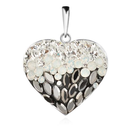 Сребърен медальон сърце с кристали от Sw® SM270 Magic