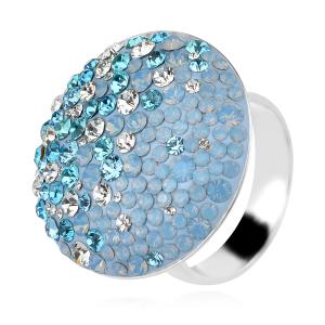 Сребърен пръстен със сини кристали от Sw® Olivia Deep Blue