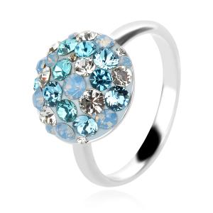 Сребърен пръстен Thomas с кристали от Sw® Deep Blue