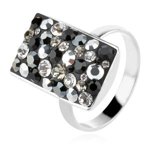 Сребърен пръстен с кристали от Sw® Avery Late Night