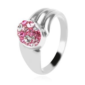 Сребърен пръстен с кристали от Sw® Lyla Rose Shade
