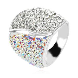 Сребърен пръстен с кристали от Sw®  SP632 AB Crystal