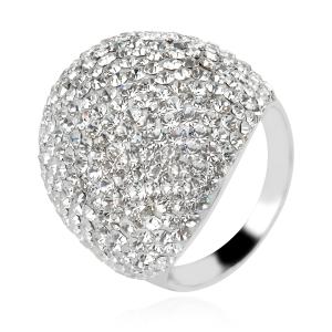 Сребърен пръстен с кристали от Sw® Ocean Crystal