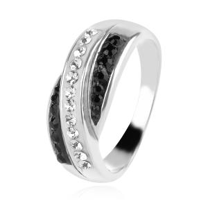 Сребърен пръстен с кристали от Sw® Charles Jet