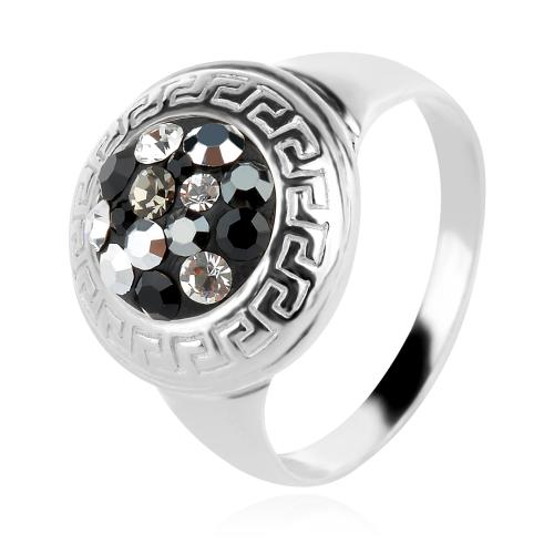 Сребърен пръстен с кристали от Sw® SP667 Late Night